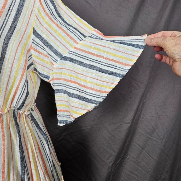 Spiaggia Dolce White Striped Fit & Flare Dress Size L - Picture 6 of 14